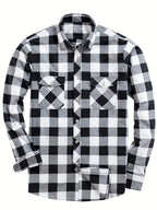 Men's Buffalo Plaid Flannel Shirt Button-Front 13
