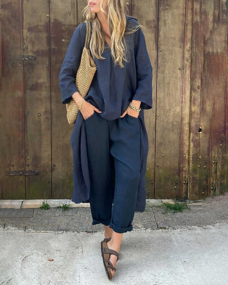 Odette | Elegant Loose V-Neck Set 1
