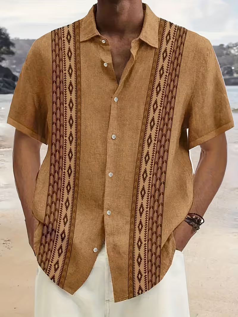 Zildian | Vintage Geometric Pattern Button Shirts 3
