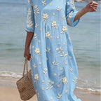 Maxine | Printed Round-Neck Midi Dress 2