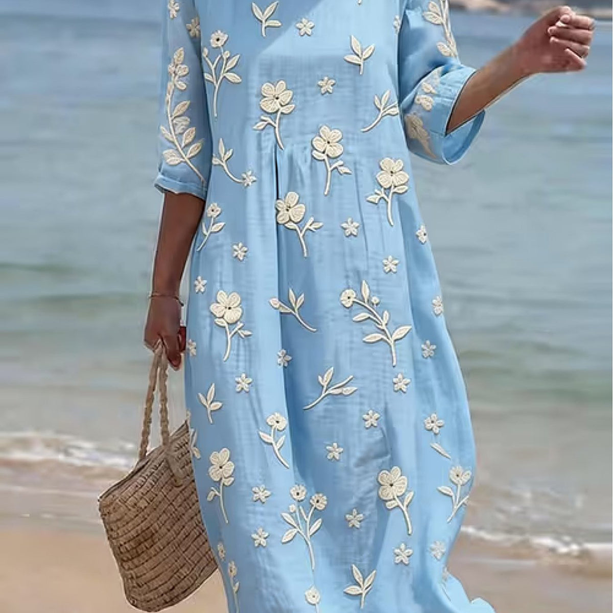 Maxine | Printed Round-Neck Midi Dress 2