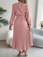 Isabella | Long-Sleeve Belted Waist Midi Dress 8