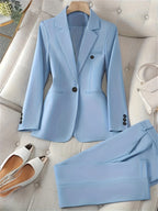Women's Tailored Blazer Set with Notched Lapel 1