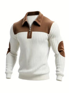 Ashton | Classic Color-Block Collar Zip Sweater 4