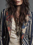 Nina | Classic Retro Bohemian Striped Blazer 9