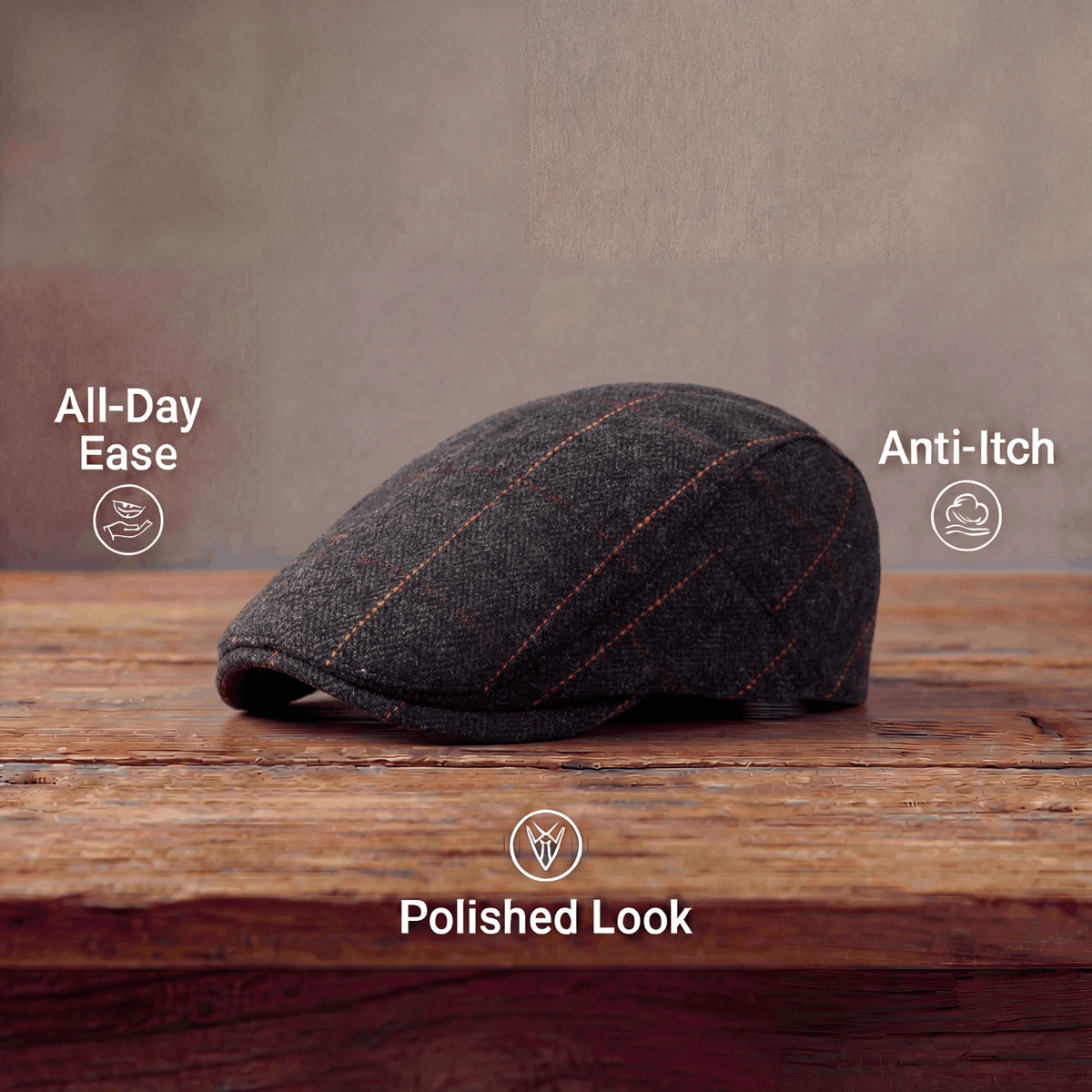 Edward | Heritage Pinstripe Stitch Flat Cap 6