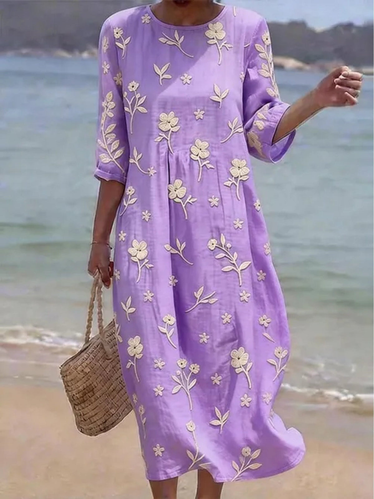 Ella | Floral Embroidered Midi Dress 2