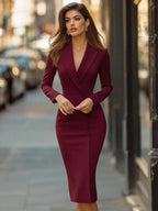 Robyn | Stylish Tailored V-neck Blazer Dress 10