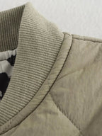 Women's Quilted Jacket with Leopard Print Lining 9