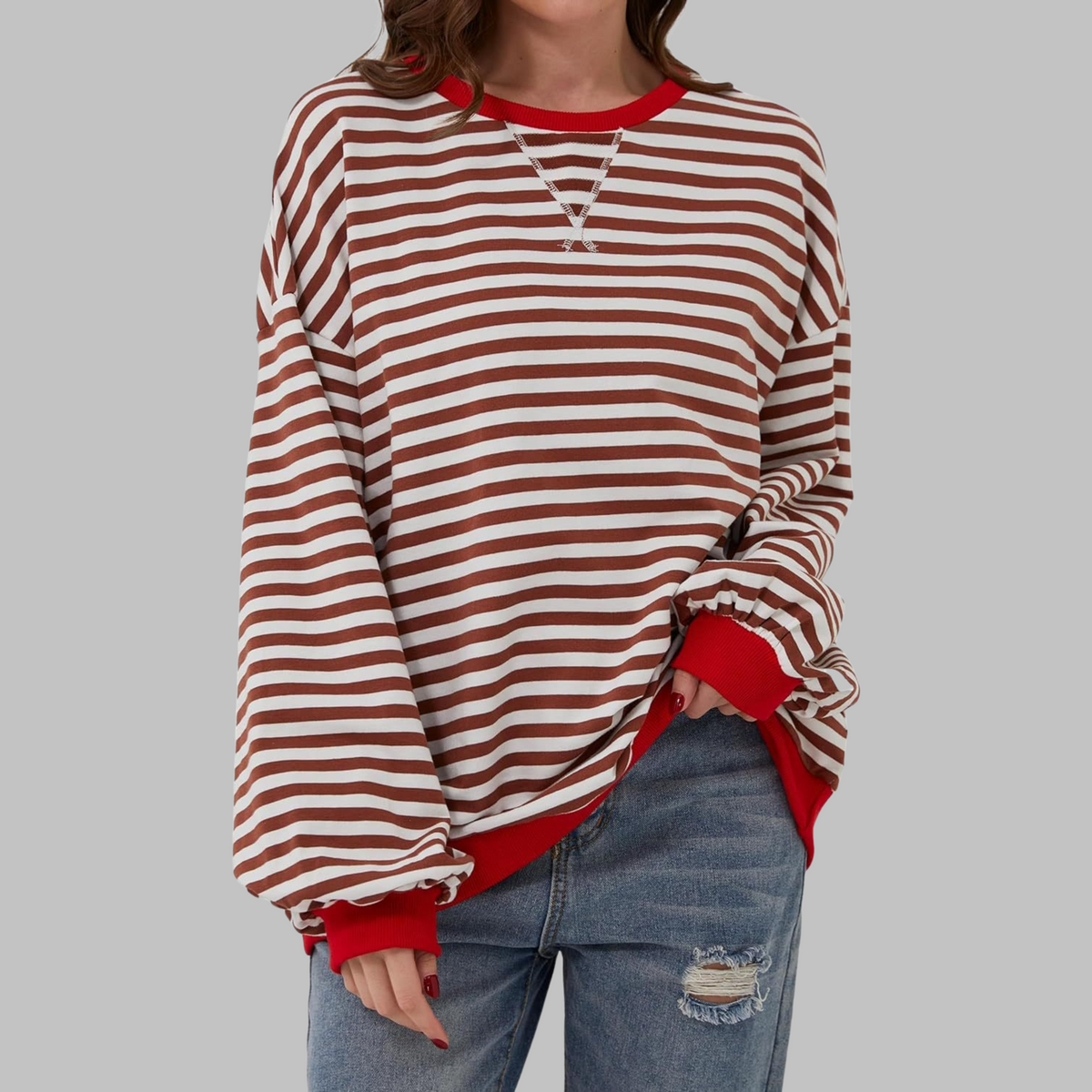 Mireille | Casual Long Sleeve Striped Sweatshirt 8