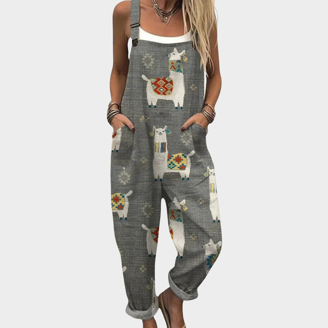 Irene | Comfortable Gray Art Jumpsuit 1
