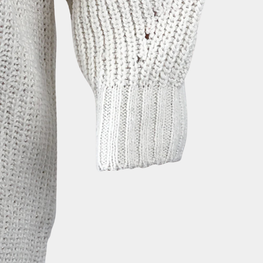 Women's Oversized Sweater with Ribbed Cuffs and Hem 5
