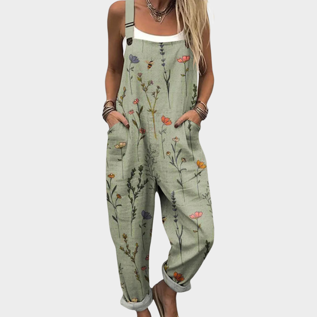 Karissa | Comfortable Floral Green Jumpsuit 1