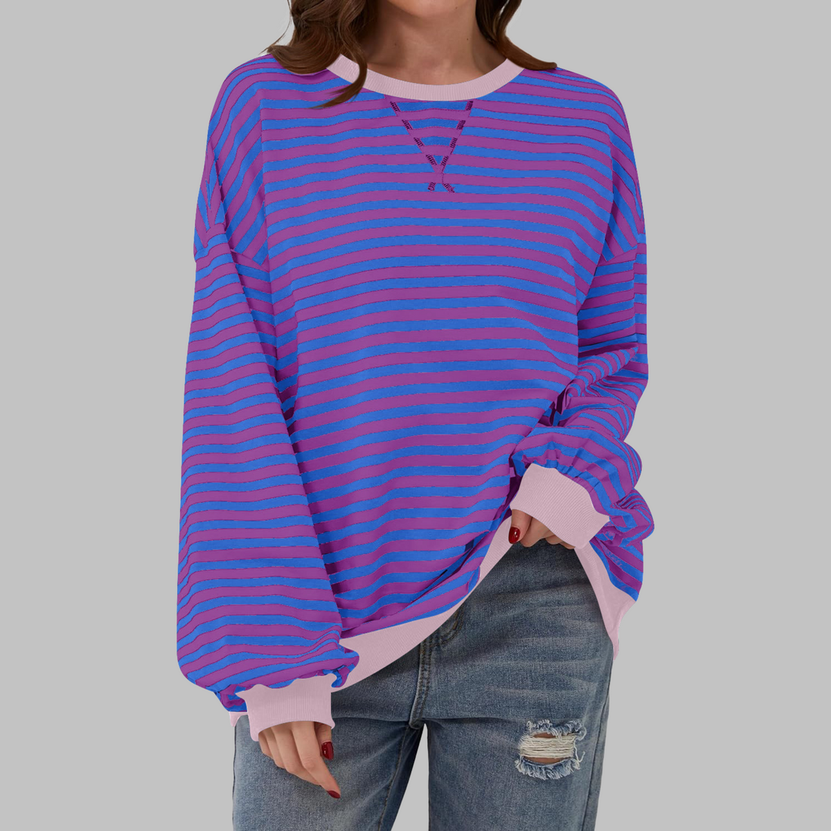 Mireille | Casual Long Sleeve Striped Sweatshirt 10