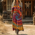 Evelyn | Vintage Tie Dye Long Sleeve Casual Dress 2