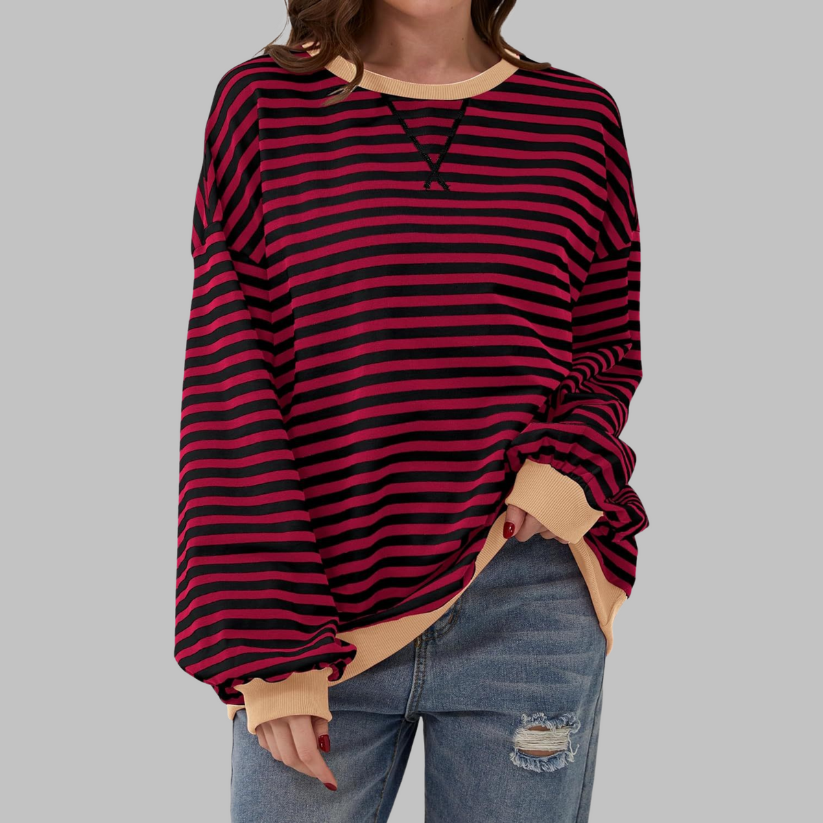Mireille | Casual Long Sleeve Striped Sweatshirt 11