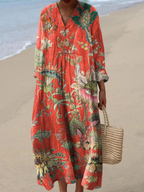Seraphina | Vintage Floral Pattern Art Print Dress 1