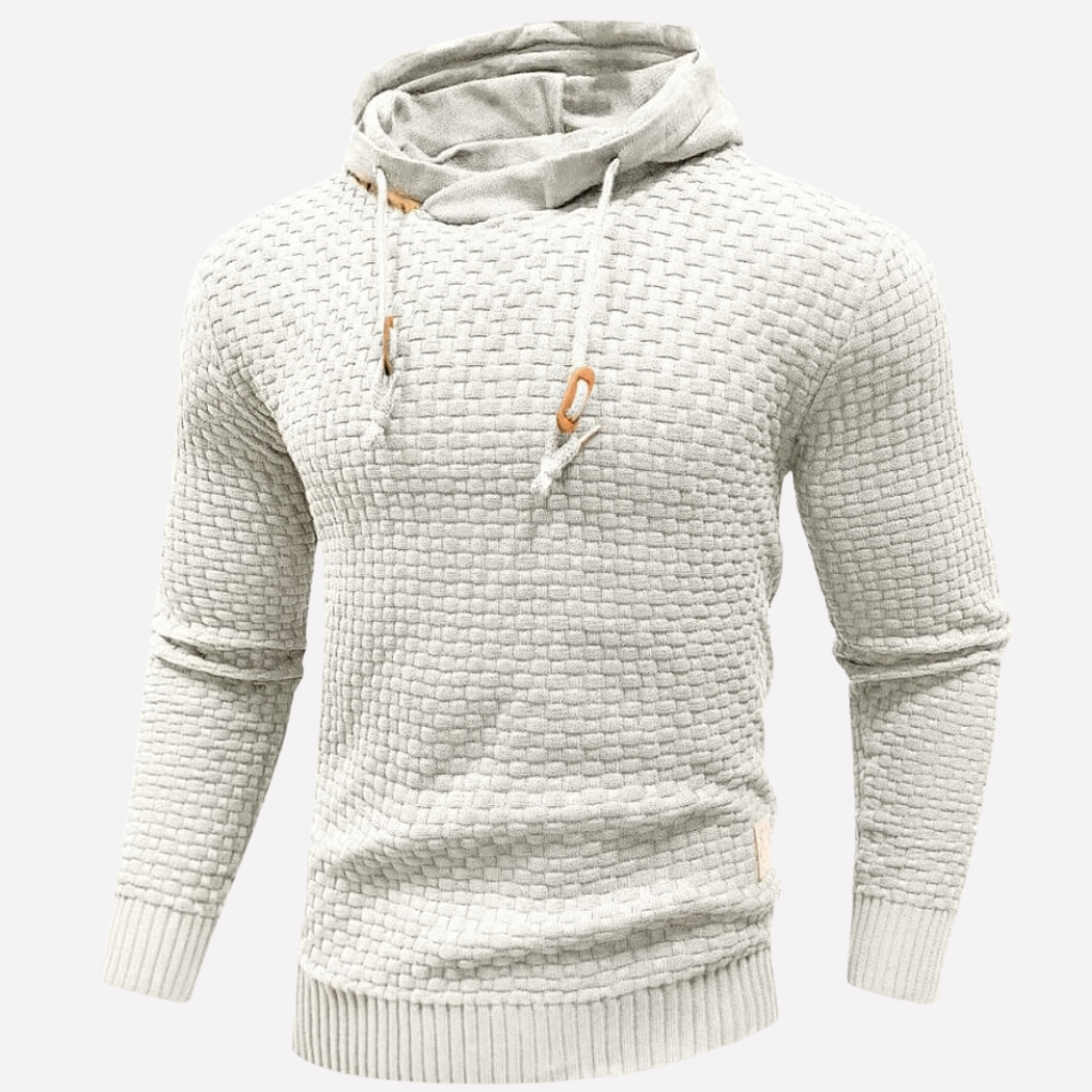 Men's Textured Pullover Hoodie with Drawstring Hood 1