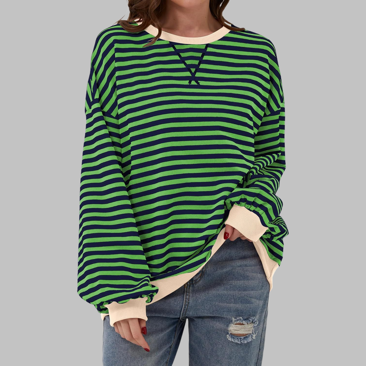 Mireille | Casual Long Sleeve Striped Sweatshirt 1