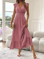 Marcella | Elegant Sleeveless V-Neck Ruffled Dress 2