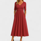 Belinda | Casual V-Neck Midi Dress 6