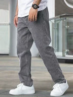 Men's Straight Fit Jeans with High Waist Relaxed Leg 2