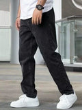Men's Straight Fit Jeans with High Waist Relaxed Leg 1