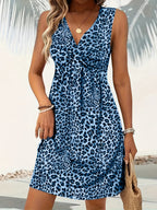 Annelise | Leopard  Twist V-Neck Sleeveless Dress 3