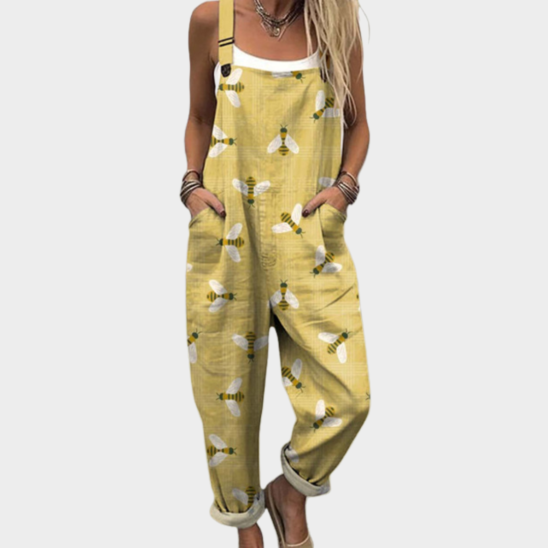 Briana | Comfortable Bee Art Pocket Jumpsuit 1