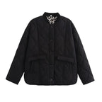 Women's Quilted Jacket with Leopard Print Lining 5