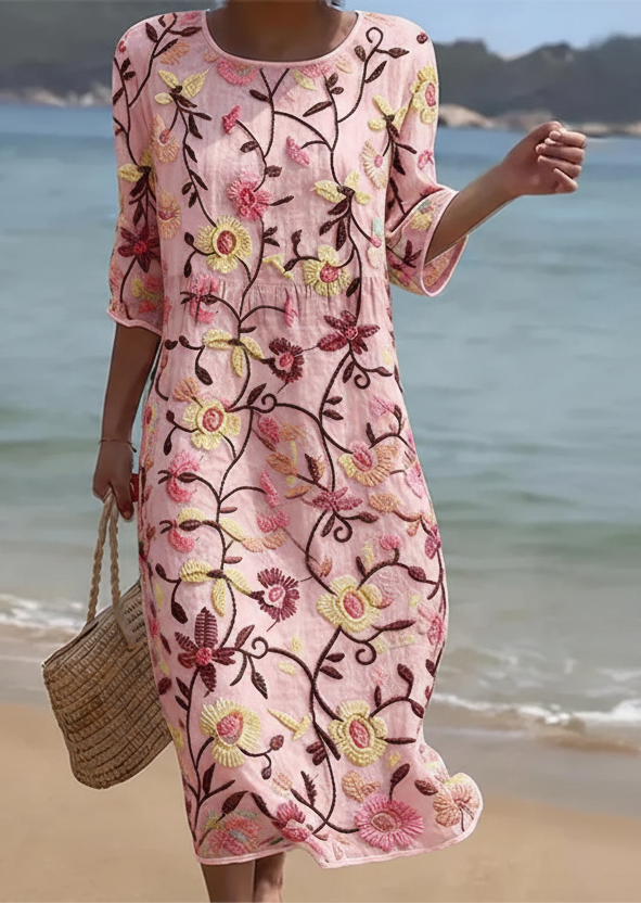 Rebecca | Floral Pink Wrap Dress 1