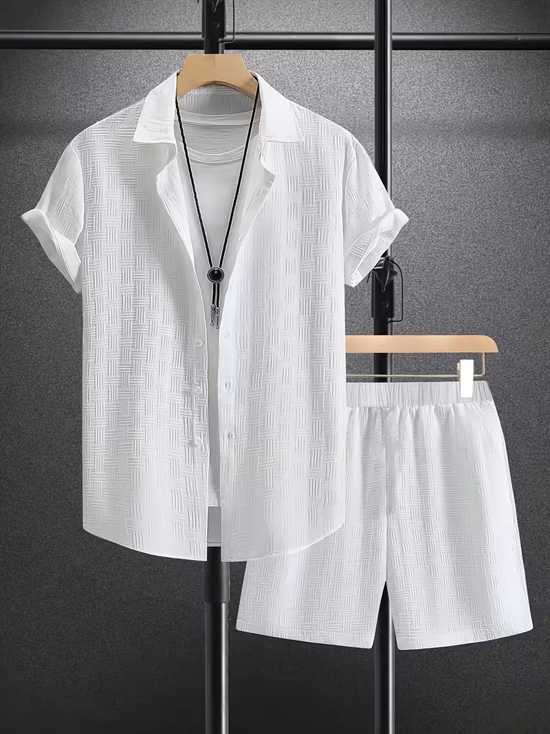 Cedric | Classic Button Shirt and Shorts Summer Set 3