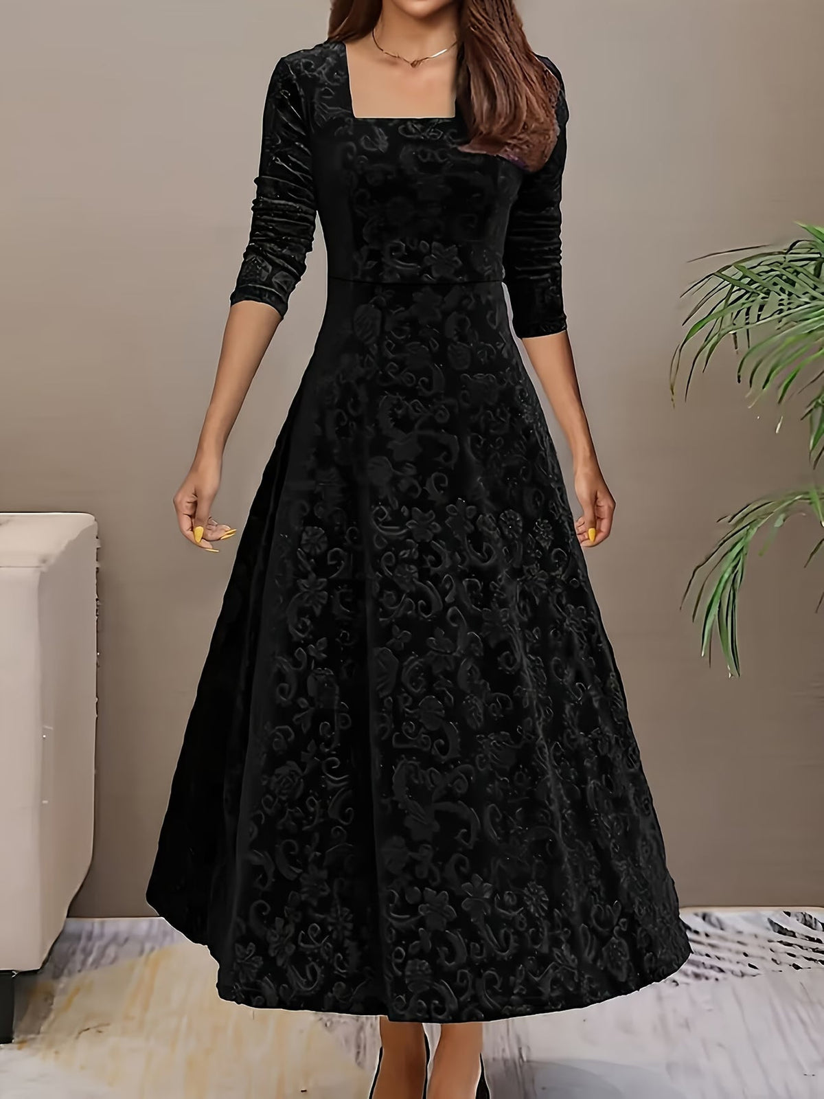 Renata | Elegant Mid Sleeve Floral Dress 4