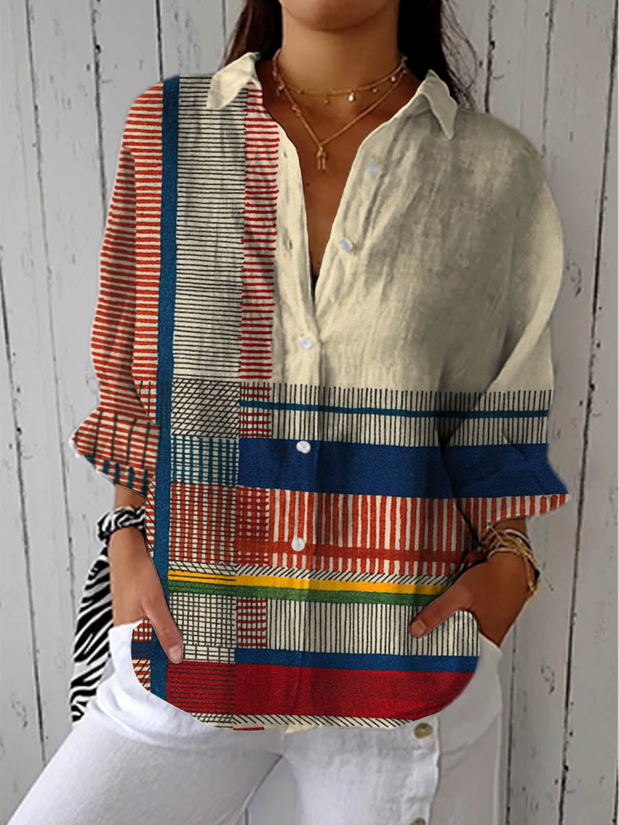 Debra | Classic Artistic Pattern Blouse 1