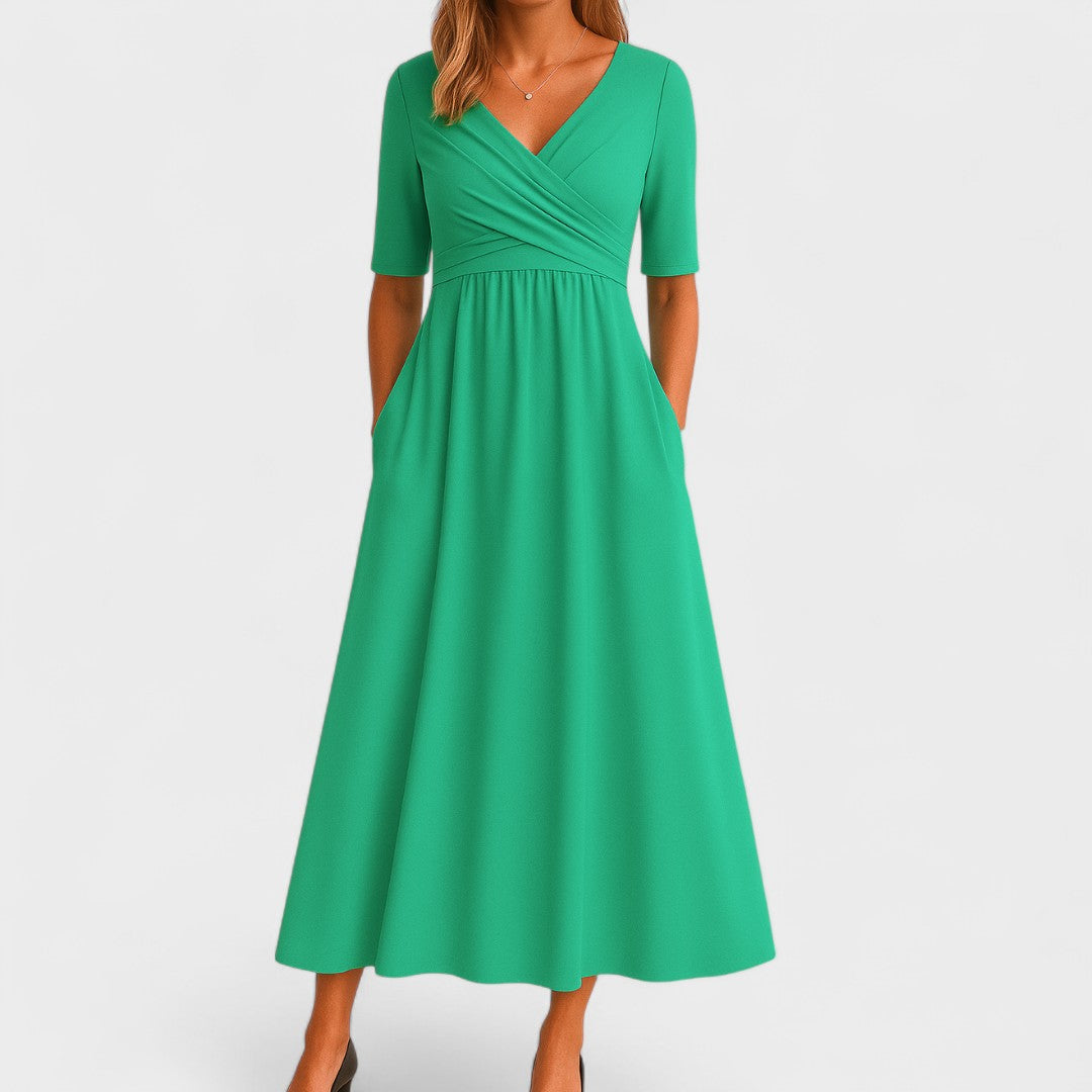 Belinda | Casual V-Neck Midi Dress 5