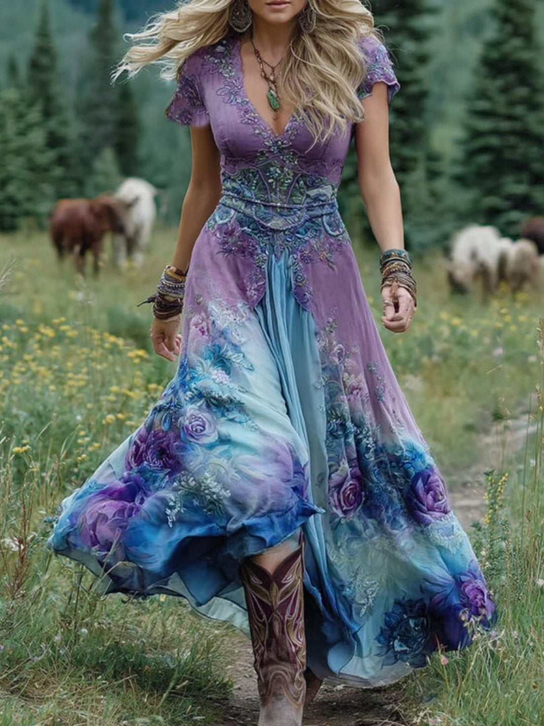 Amelia | Vintage Floral Maxi Dress 5