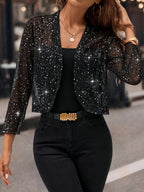 Raina | Stylish Glitter Sequin Cardigan Jacket 7