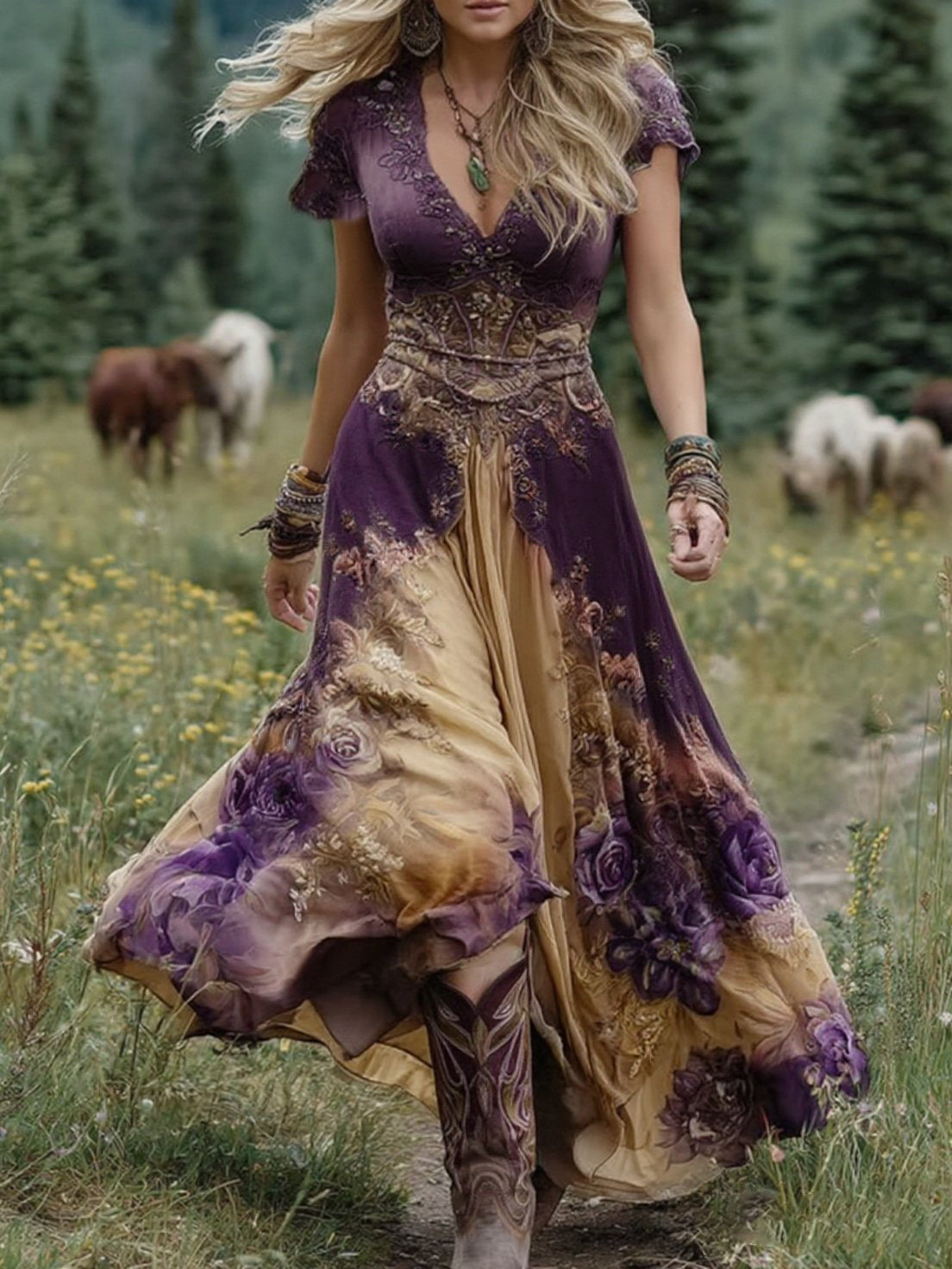 Amelia | Vintage Floral Maxi Dress 6