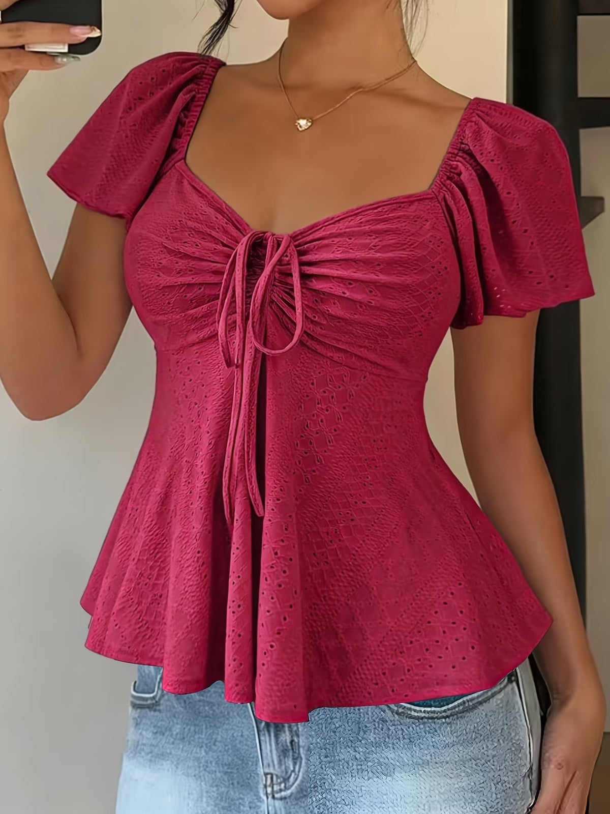Mariah | Breathable V-Neck Drawstring Top 3