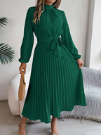 Isabella | Long-Sleeve Belted Waist Midi Dress 3