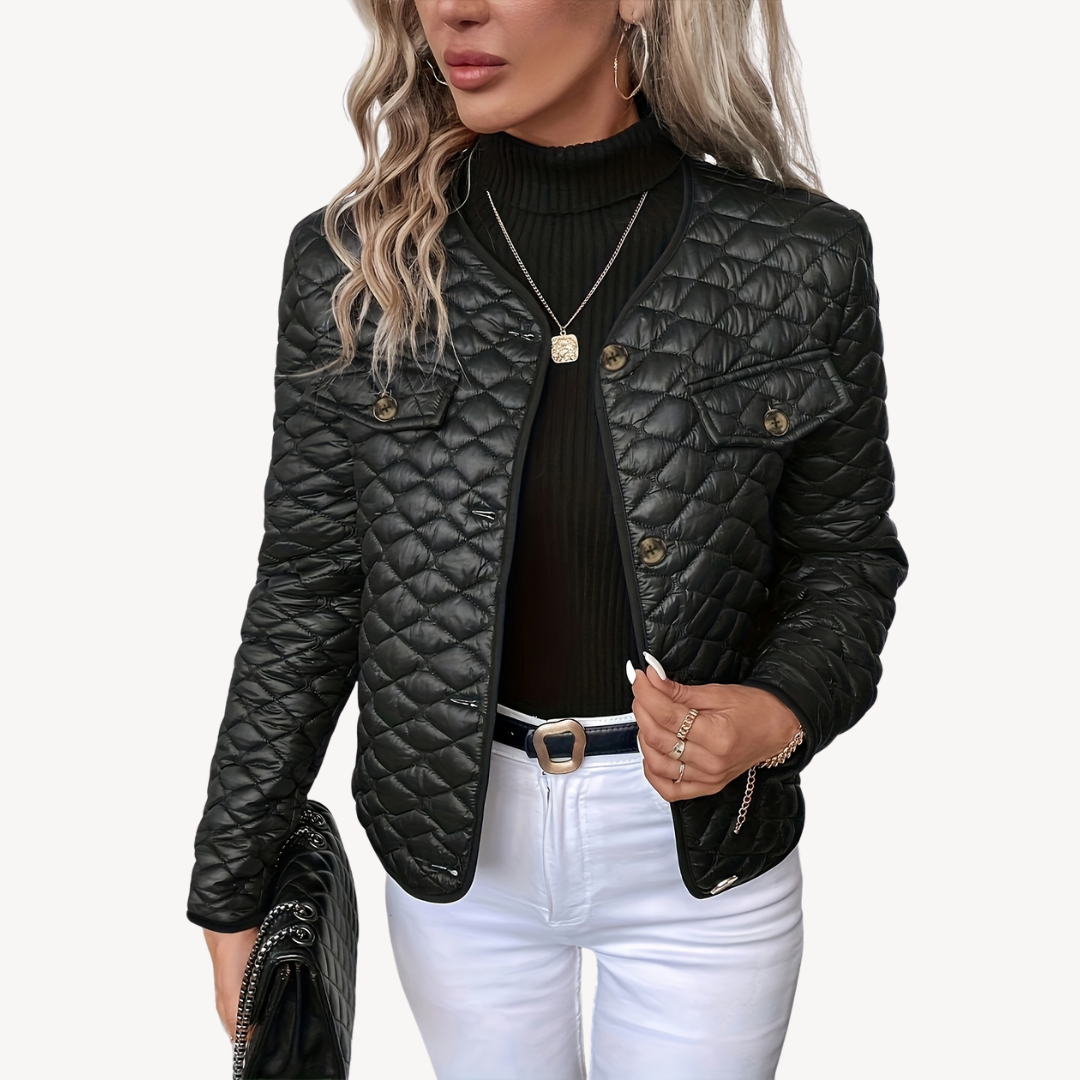 Women's Quilted Jacket Lightweight Button-Front 1
