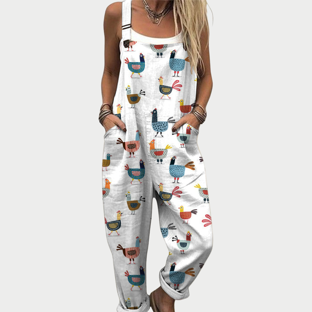 Doris | Comfortable Chicken Art Jumpsuit 1
