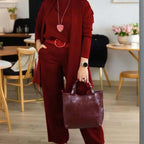Women's 3-Piece Lounge Set with Long Cardigan and Wide-Leg Pants 14