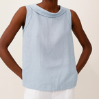 Honora | Casual Sleeveless Roll Collar Top 5