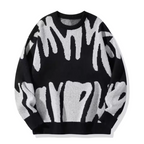 Men's Abstract Colorblock Crew Neck Sweater Loose Fit 2