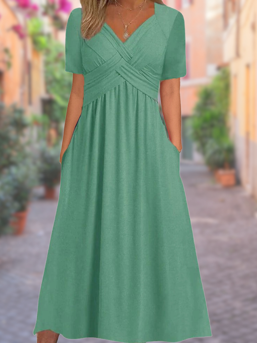 Sylvia | V-Neck Tummy-Covering Dress 3