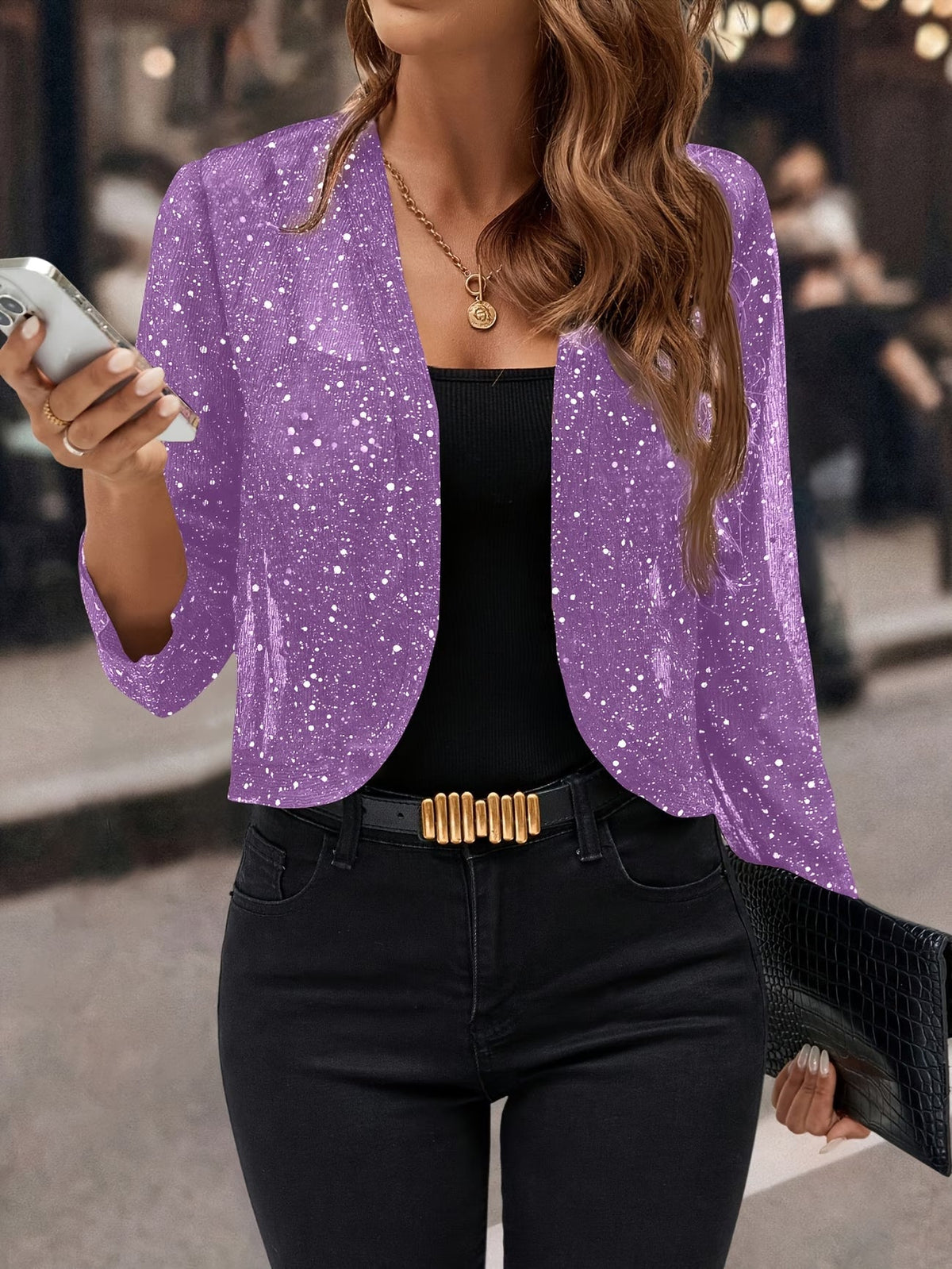 Raina | Stylish Glitter Sequin Cardigan Jacket 4