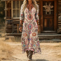 Ofelia | Vintage Geometric Long Sleeve Dress 1