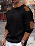 Bennett | Casual Patch Waffle Knit Sweatshirt 2