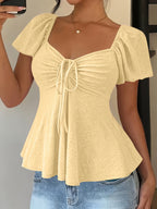 Mariah | Breathable V-Neck Drawstring Top 7